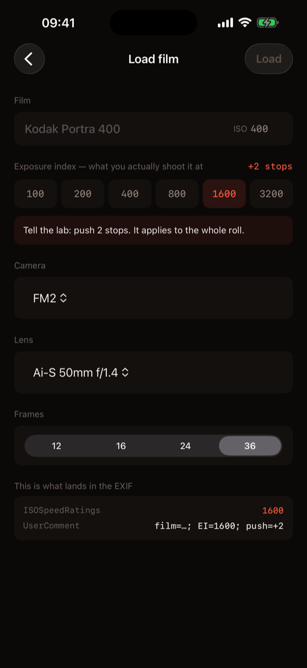 iPhone · Load film